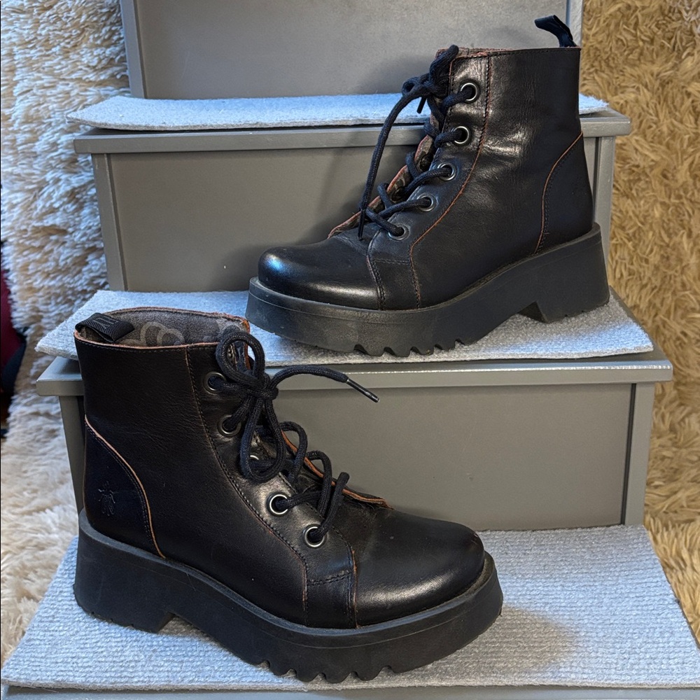 Fly London Black Heeled Boots